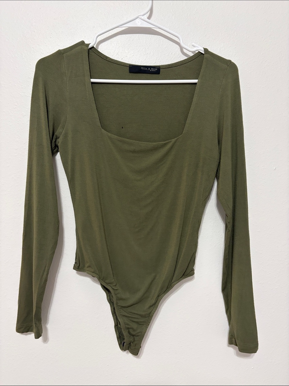 Wilfred Olive Green Long Sleeve Square-Neck Bodysuit